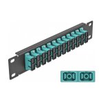 10" LWL Patchpanel 12 Port SC Duplex aqua 1 HE schwarz