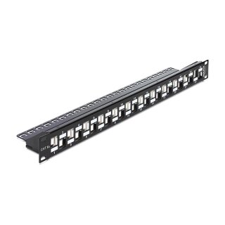 Delock 19? Keystone Patchpanel 24 Port abgestuft schwarz