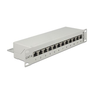 10" Patchpanel 12 Port Cat.6 grau