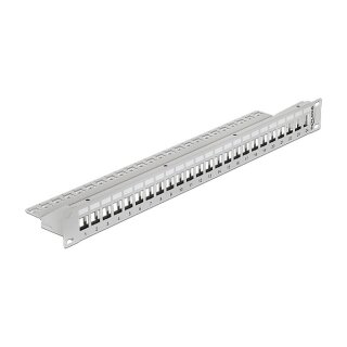 19" Keystone Patchpanel 24 Port grau