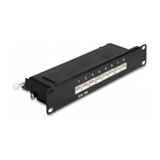 Delock 10? Patchpanel 8 Port Cat.6A 1 HE schwarz
