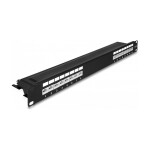 19" Patchpanel 16 Port Cat.6A 1 HE schwarz
