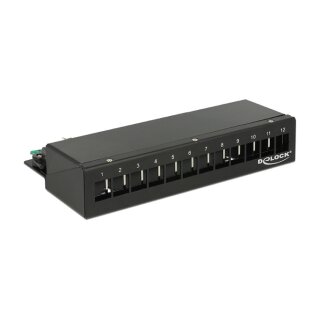 Keystone Desktop Patchpanel 12 Port schwarz