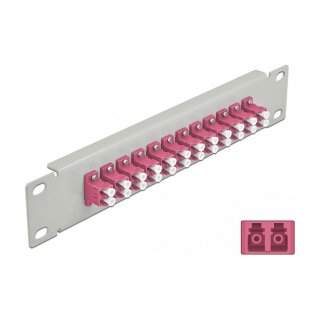 10" LWL Patchpanel 12 Port LC Duplex violett 1 HE grau