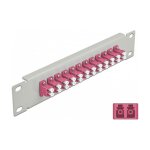 10" LWL Patchpanel 12 Port LC Duplex violett 1 HE grau