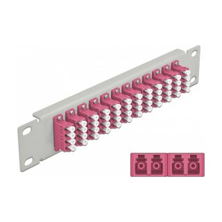 Delock 10? LWL Patchpanel 12 Port LC Quad violett 1 HE grau