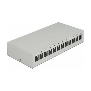 Keystone Patchpanel 12 Port grau