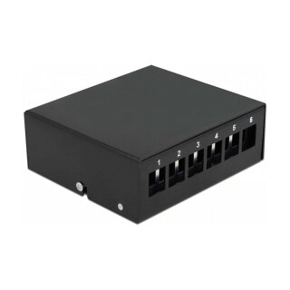 Keystone Patchpanel 6 Port schwarz