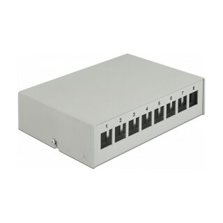 Delock Keystone Patchpanel 8 Port grau