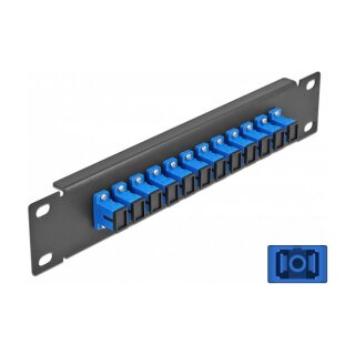 Delock 10? LWL Patchpanel 12 Port SC Simplex blau 1 HE schwarz