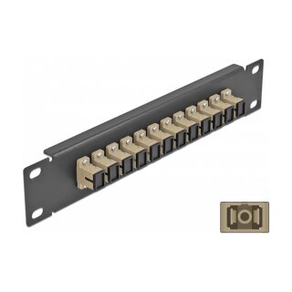 10" LWL Patchpanel 12 Port SC Simplex beige 1 HE schwarz