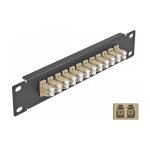 10" LWL Patchpanel 12 Port LC Duplex beige 1 HE schwarz