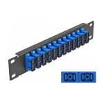 10" LWL Patchpanel 12 Port SC Duplex blau 1 HE schwarz