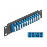 10" LWL Patchpanel 12 Port LC Quad blau 1 HE schwarz