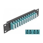 Delock 10? LWL Patchpanel 12 Port LC Quad aqua 1 HE schwarz