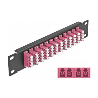 Delock 10? LWL Patchpanel 12 Port LC Quad violett 1 HE schwarz