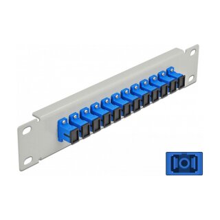 10" LWL Patchpanel 12 Port SC Simplex blau 1 HE grau