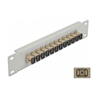 10" LWL Patchpanel 12 Port SC Simplex beige 1 HE grau