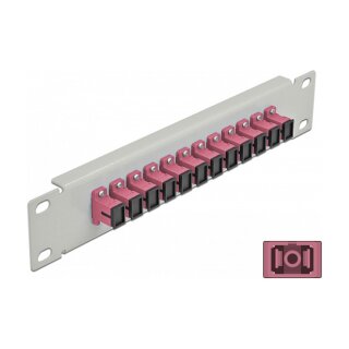10" LWL Patchpanel 12 Port SC Simplex violett 1 HE grau