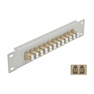 10" LWL Patchpanel 12 Port LC Duplex beige 1 HE grau