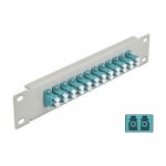 10" LWL Patchpanel 12 Port LC Duplex aqua 1 HE grau