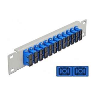 10" LWL Patchpanel 12 Port SC Duplex blau 1 HE grau