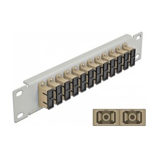 10" LWL Patchpanel 12 Port SC Duplex beige 1 HE grau