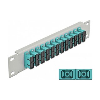 Delock 10? LWL Patchpanel 12 Port SC Duplex aqua 1 HE grau