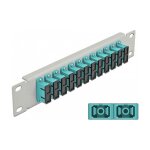 10" LWL Patchpanel 12 Port SC Duplex aqua 1 HE grau