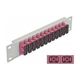 Delock 10? LWL Patchpanel 12 Port SC Duplex violett 1 HE grau