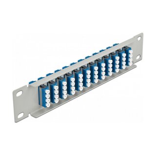10" LWL Patchpanel 12 Port LC Quad blau 1 HE grau