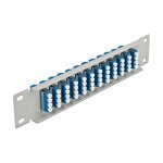 10" LWL Patchpanel 12 Port LC Quad blau 1 HE grau