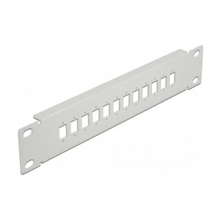10" LWL Patchpanel 12 Port für SC Simplex / LC Duplex 1 HE grau