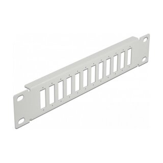 10" LWL Patchpanel 12 Port für SC Duplex / LC Quad 1 HE grau