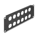 D-Typ 10" Patchpanel 12 Port 2 HE schwarz