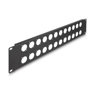 D-Typ 19" Patchpanel 24 Port 2 HE schwarz
