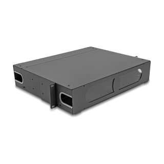 19" LWL Patchpanel mit Sichtfenster unbestückt 2 HE dunkelgrau