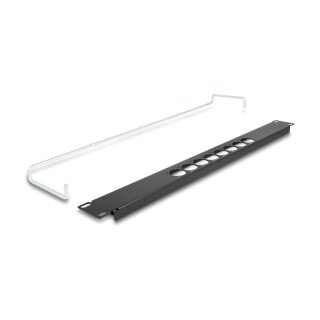 19" D-Typ Patchpanel mit Entlastungsschiene 8 Port mittig 1 HE schwarz