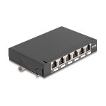 Delock Mini Desktop Patchpanel RJ45 Buchse 6 Port Cat.6A...