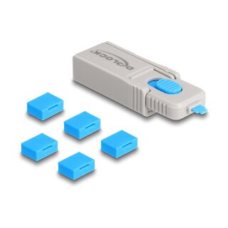 USB Port Blocker Set für USB Typ-A Buchse 5 Stück + Verschlusswerkzeug