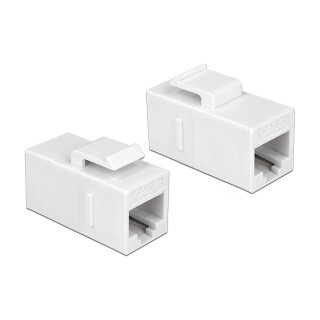 Keystone Modul RJ45 Buchse > RJ45 Buchse Cat.6 UTP weiß