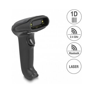 Delock Barcode Scanner 1D Laser für 2.4 GHz, Bluetooth oder USB