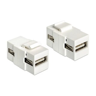 Keystone Modul USB 2.0 A Buchse > USB 2.0 A Buchse weiß
