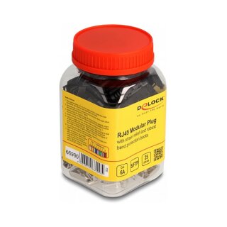 RJ45 Modularer Stecker mit Zugentlastung Cat.6A und robuster Knickschutztülle 25er Set