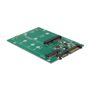 Konverter SATA 22 Pin > 1 x M.2 + 1 x mSATA