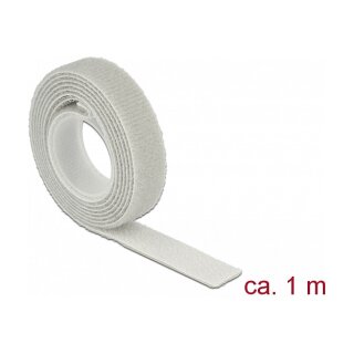 Klettband auf Rolle L 1 m x B 13 mm grau