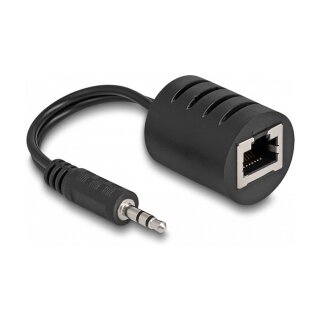 Stereo Audio Extender RJ45 Buchse zu 3,5 mm Klinkenstecker Cat.5 bis 50 m Set 2 Stück