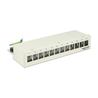 Keystone Desktop Patchpanel 12 Port grau