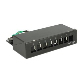 Keystone Desktop Patchpanel 8 Port schwarz