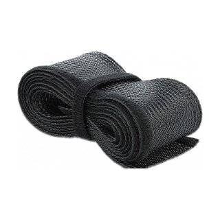 Geflechtschlauch mit Klettverschluss 2 m x 19 mm schwarz